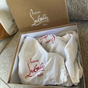 Christian Louboutin Red Soled Spike-Trim Shoe (Black Upper)